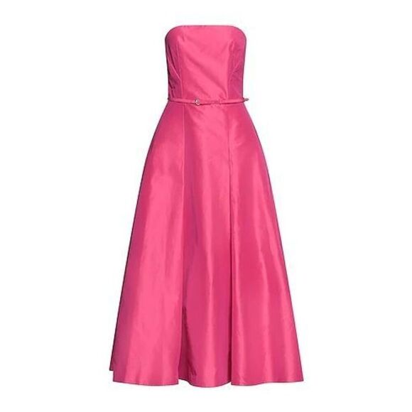 NWT ASPESI Italy Fuchsia strapless silk midi dress size EU40-US 4 - Picture 2 of 13